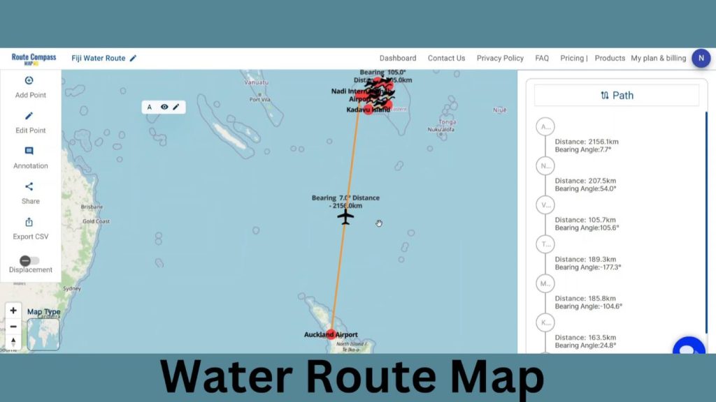 Use route compass to plan effective water navigation routes.
