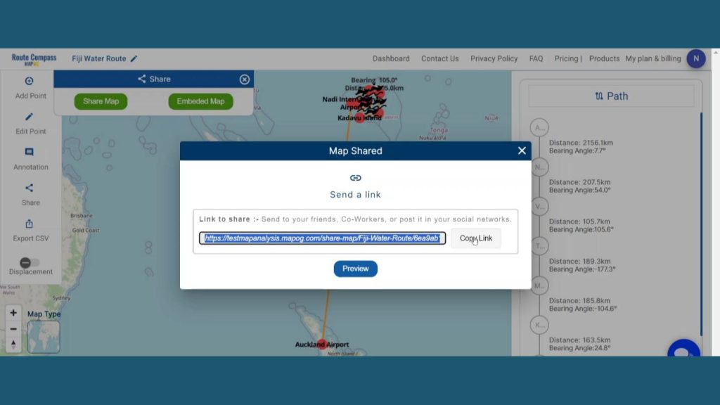 Utilize route compass to strategically plan water navigation routes.