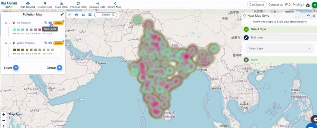 Final Map - Create a Map to Identify Pollution Affected Regions