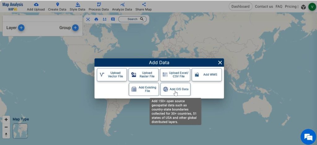 Select Add GIS data