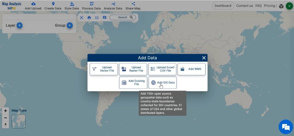 Select Add GIS data for Powerline Vulnerability Analysis