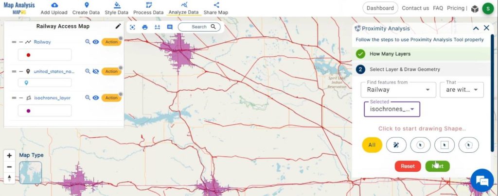 Creating Railway Access Maps: A GIS Approach: select the layers 