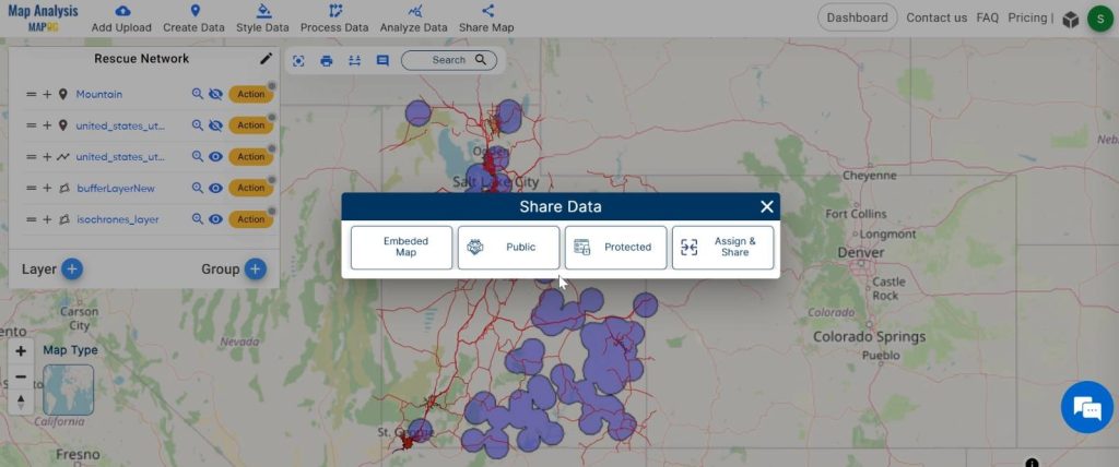 Creating Mountain Disaster Rescue Network: A GIS Approach: share the map