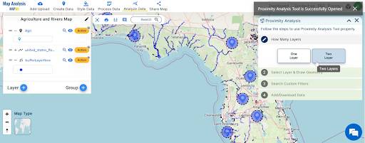 utilization of the 'Proximity Analysis' tool.