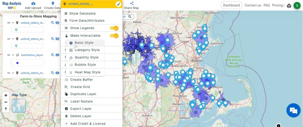 Farm-to-Store Mapping: Smart Farming with GIS Analysis: Basic Style