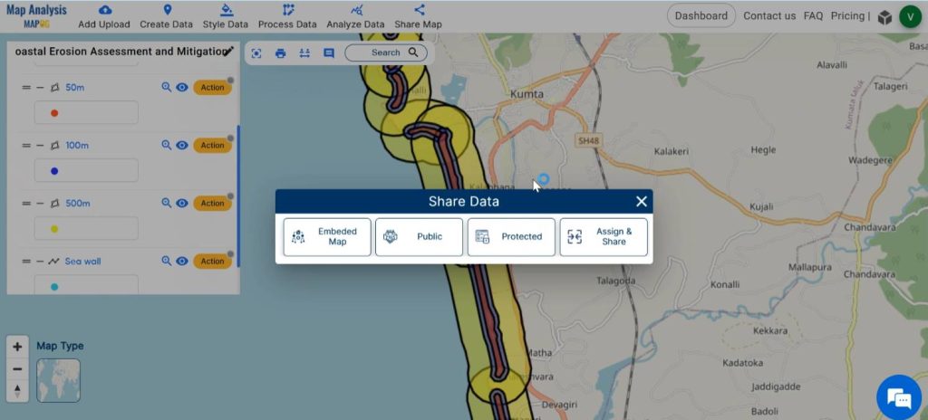 Share map for Coastal Erosion Assessment and Mitigation