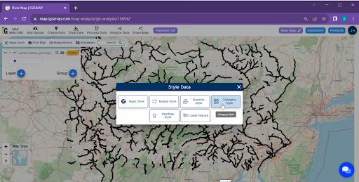 Creating Maps: Unraveling River-Dam Relationships: Apply Category Styling