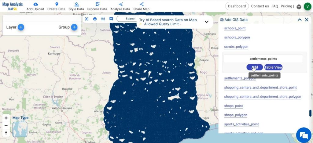 Adding GIS data for identifying vulnerable settlements