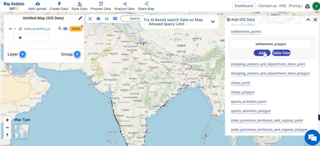 Add GIS data for creating map of Coastal Erosion Assessment and Mitigation