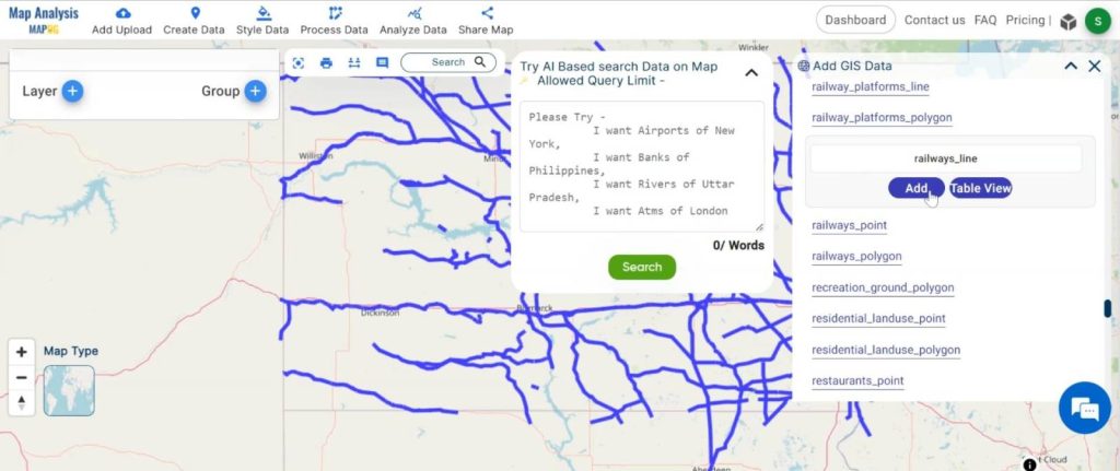 Creating Railway Access Maps: A GIS Approach: Add Layer