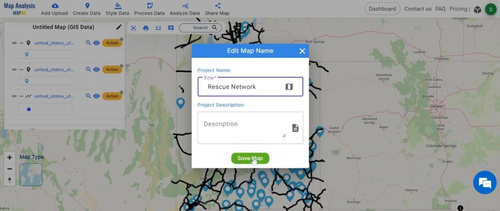 Creating Mountain Disaster Rescue Network: A GIS Approach: untitled map