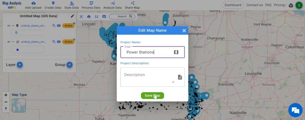 Creating Energy Maps: Unpowered Settlements: Named the untitled map