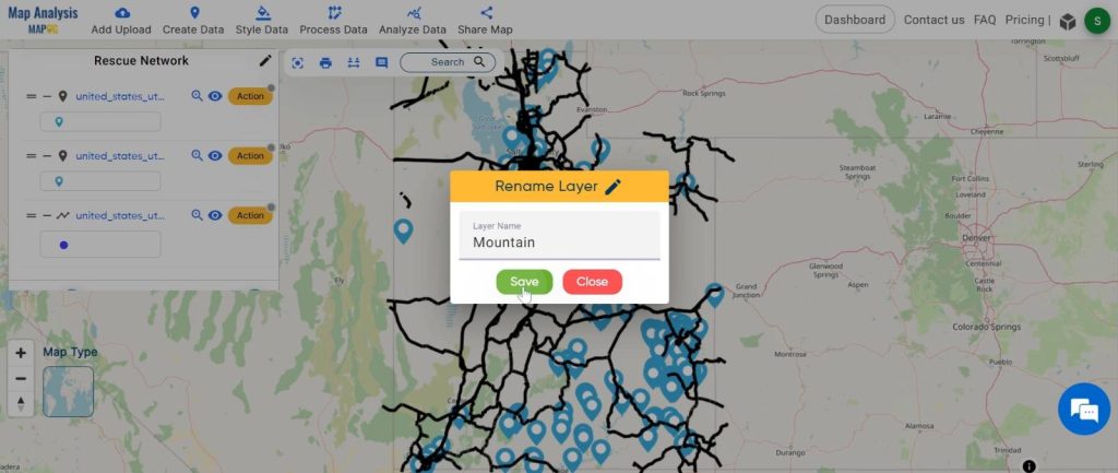 Creating Mountain Disaster Rescue Network: A GIS Approach: Rename the layer