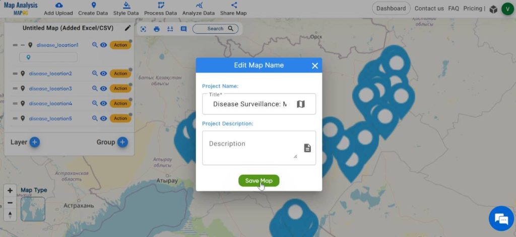 Save map for disease surveillance 