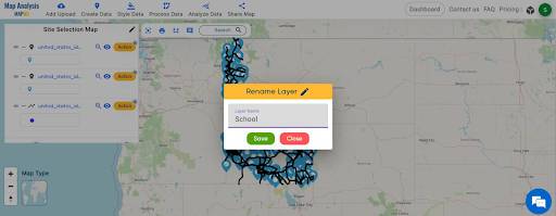 Create Map for Smart Site Selection with GIS: Real Estate: Change the layer name.