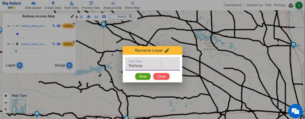 Creating Railway Access Maps: A GIS Approach: Rename the layer