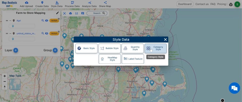 Farm-to-Store Mapping: Smart Farming with GIS Analysis: Category style