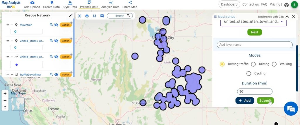 Creating Mountain Disaster Rescue Network: A GIS Approach: Set the Duration