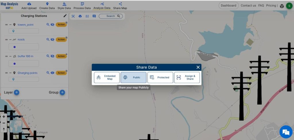 Electric Vehicle Charging Stations- share map