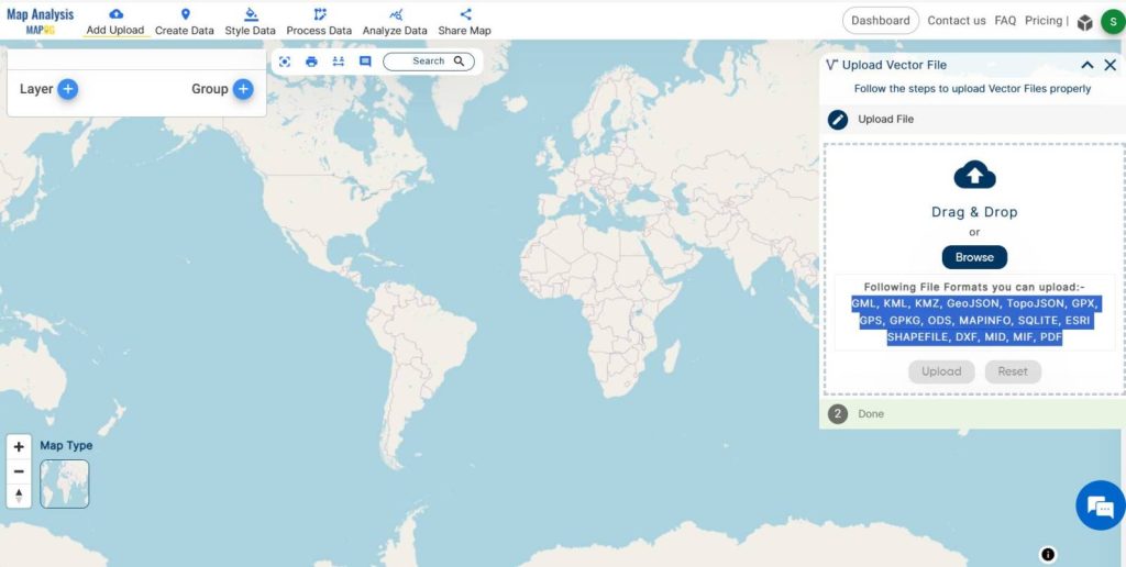 Create reef mapping-- upload vector file