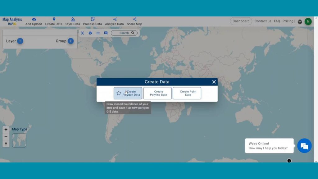 Create Point, Line, Polygon using MAPOG