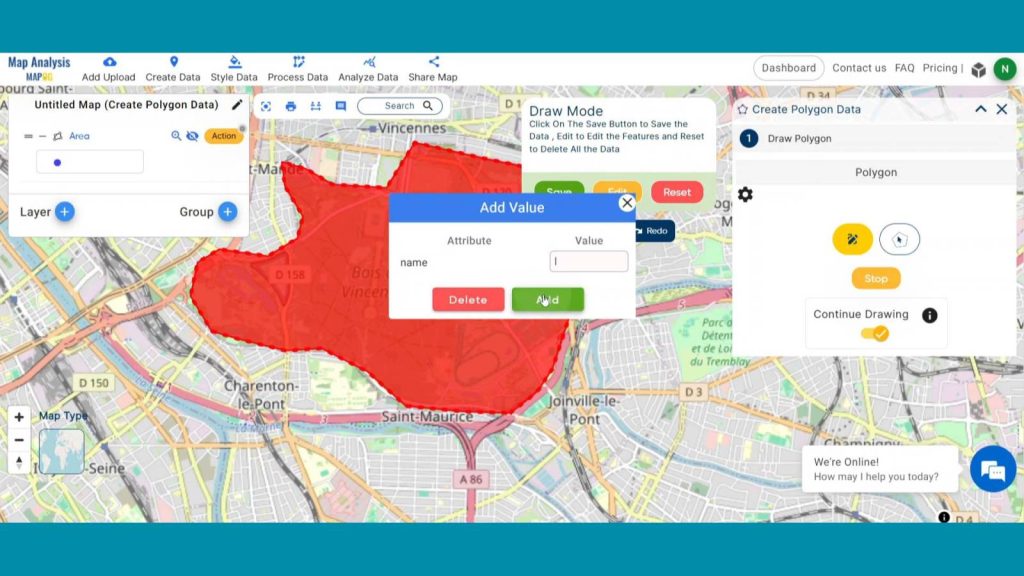 Create Point, Line, Polygon using MAPOG