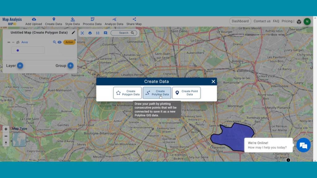 Create Point, Line, Polygon using MAPOG