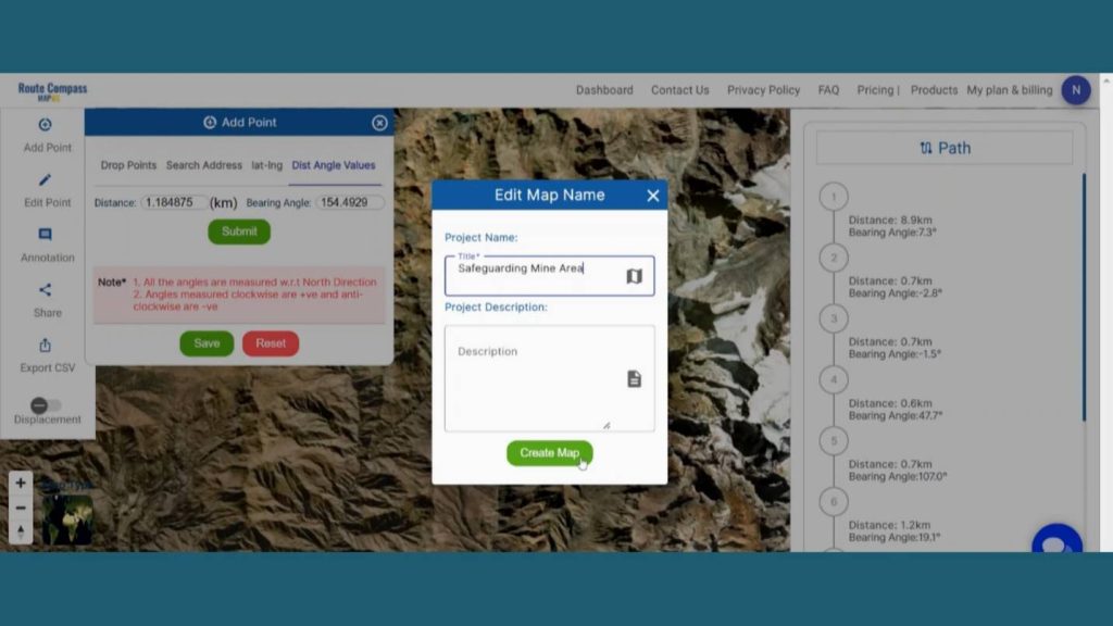 Navigating Mining Area Safety with Route Compass