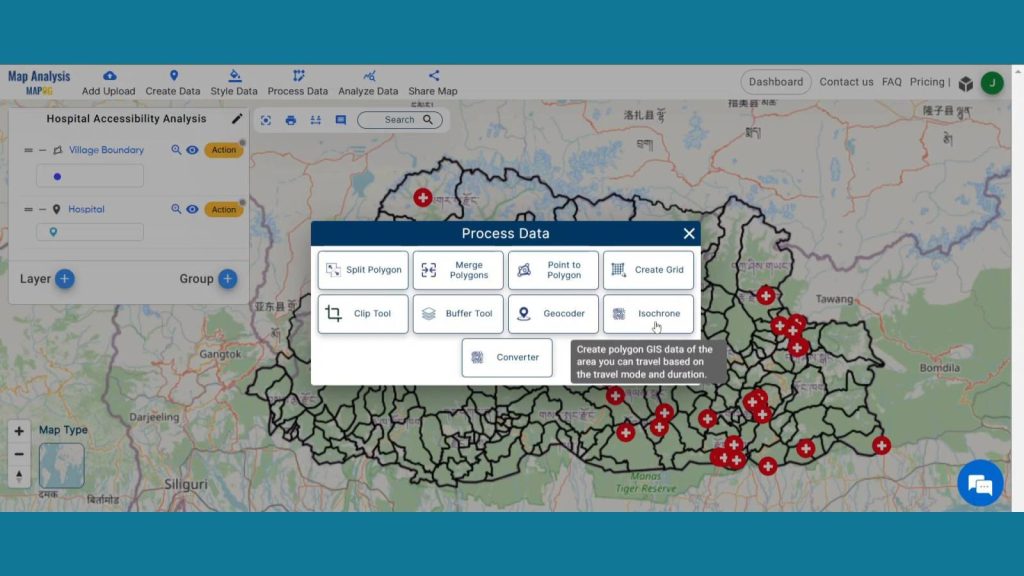 Hospital Accessibility Analysis with MAPOG