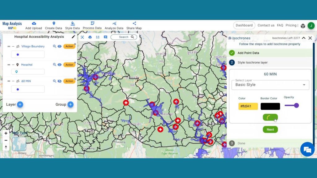 Hospital Accessibility Analysis with MAPOG