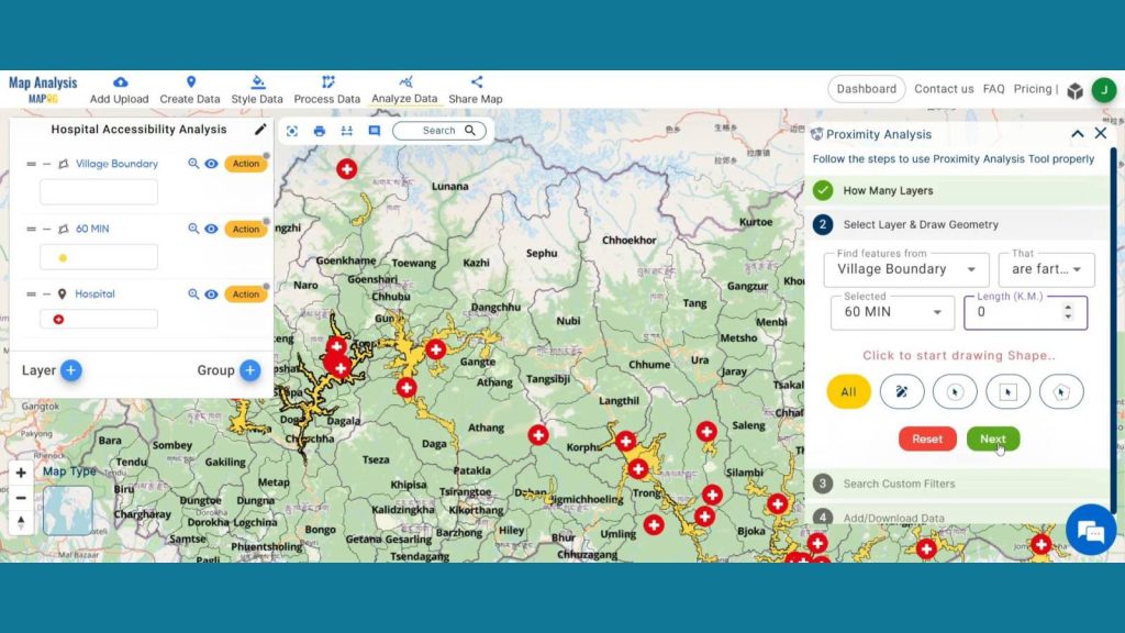 Hospital Accessibility Analysis with MAPOG