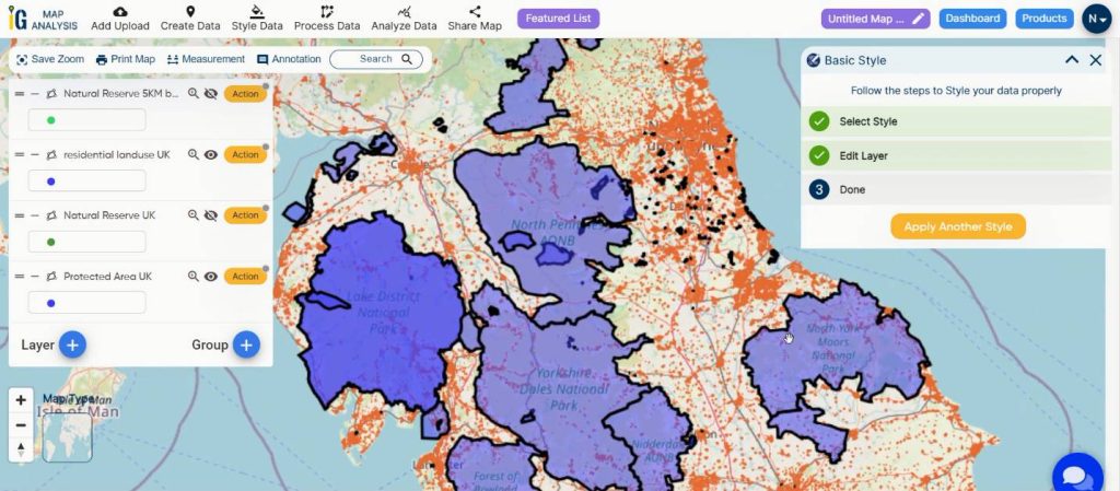 Analyze Map - Identify Residential Land Use in Natural Reserves!