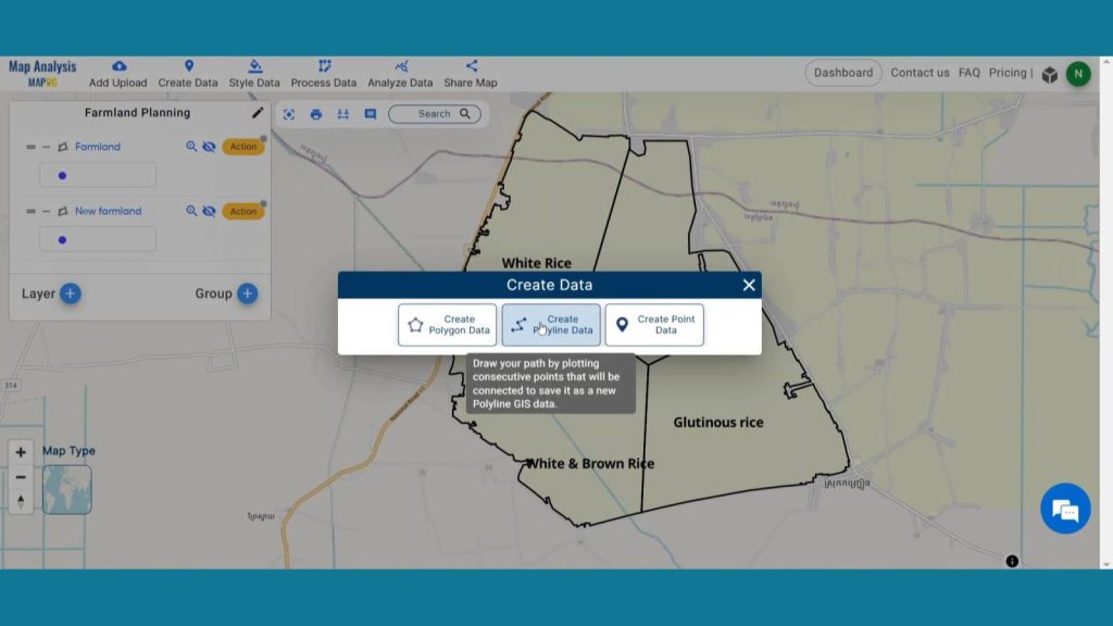 Create Polyline - Precision Farming Planning