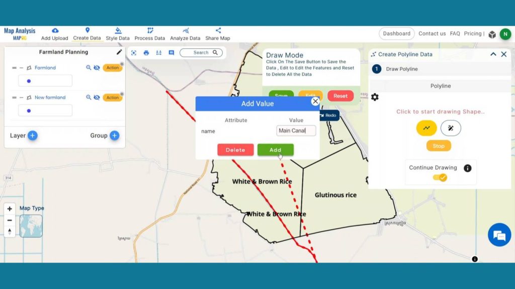 Create Polyline - Precision Farming Planning