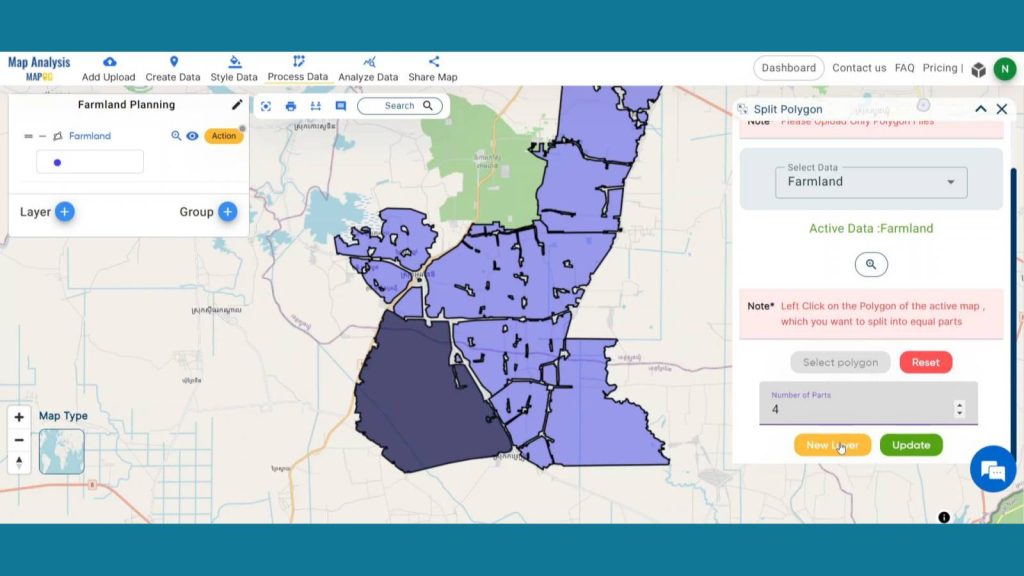 New Split Layer - Precision Farming Planning