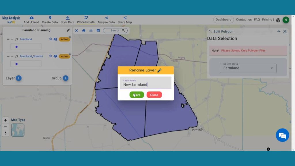 Rename Layer - Precision Farming Planning