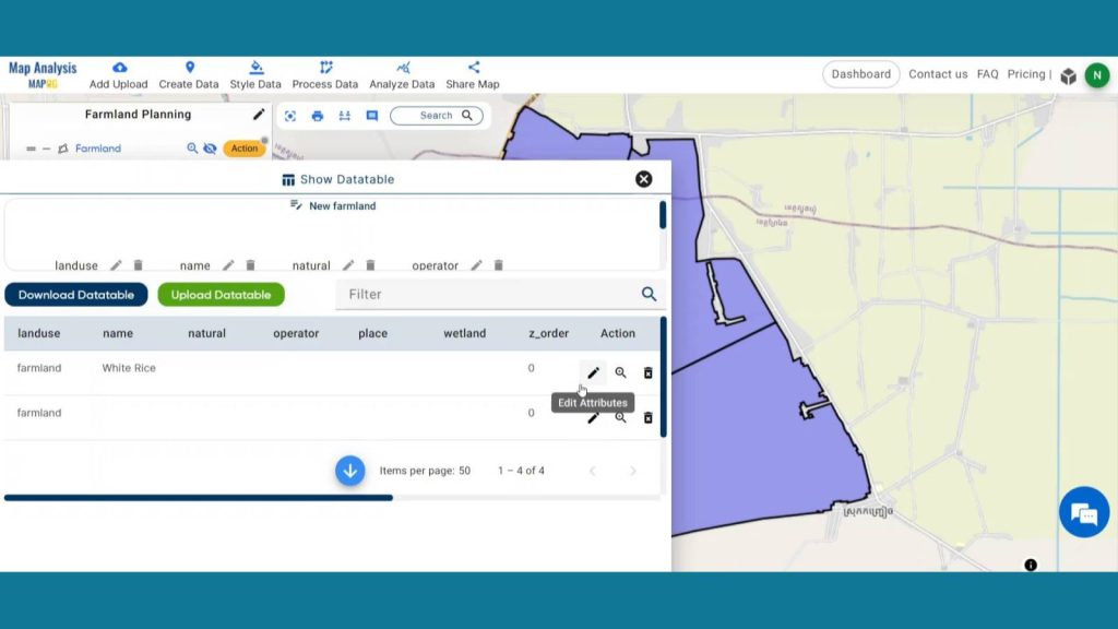 Edit attributes - Precision Farming Planning