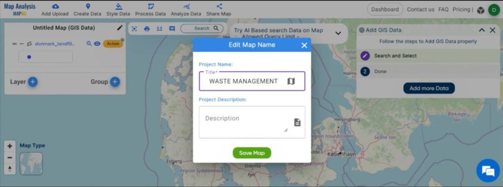 Mapping Recycle Centres Near Landfill