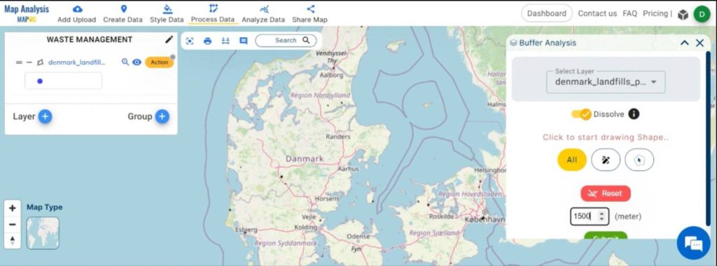 Mapping Recycle Centres Near Landfill