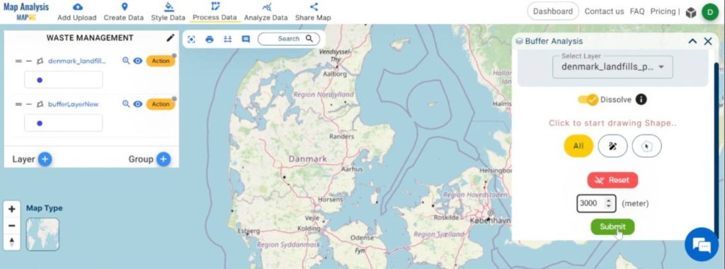 Mapping Recycle Centres Near Landfill