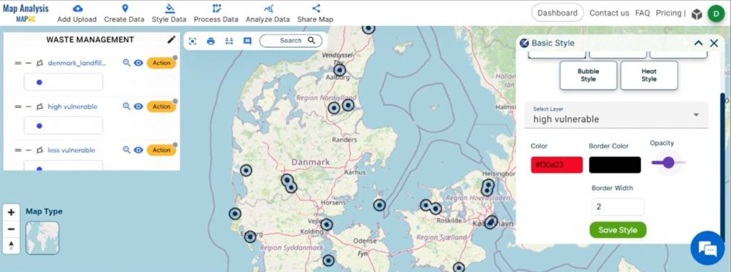 Mapping Recycle Centres Near Landfill