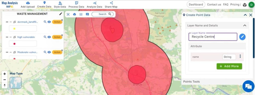 Mapping Recycle Centres Near Landfill