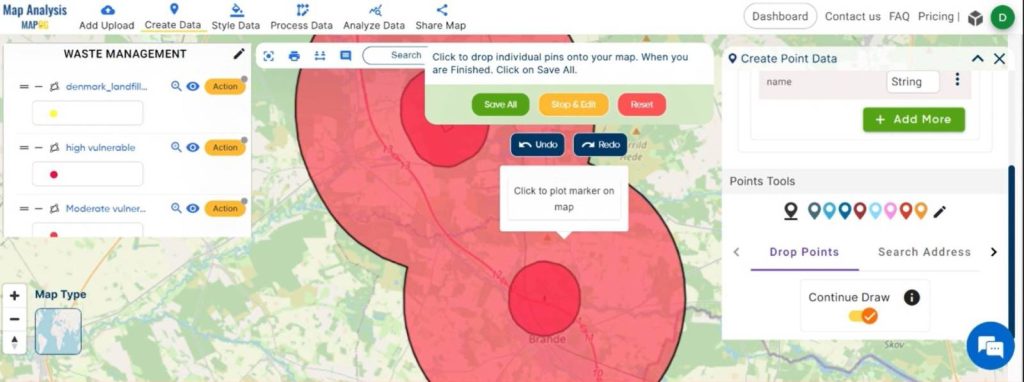 Mapping Recycle Centres Near Landfill