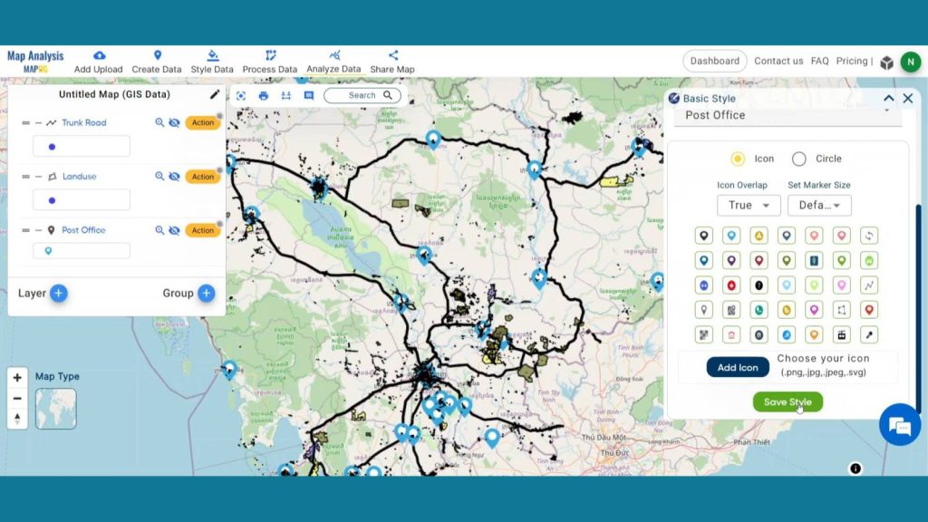 Suitable Site Selection for Post Office with MAPOG