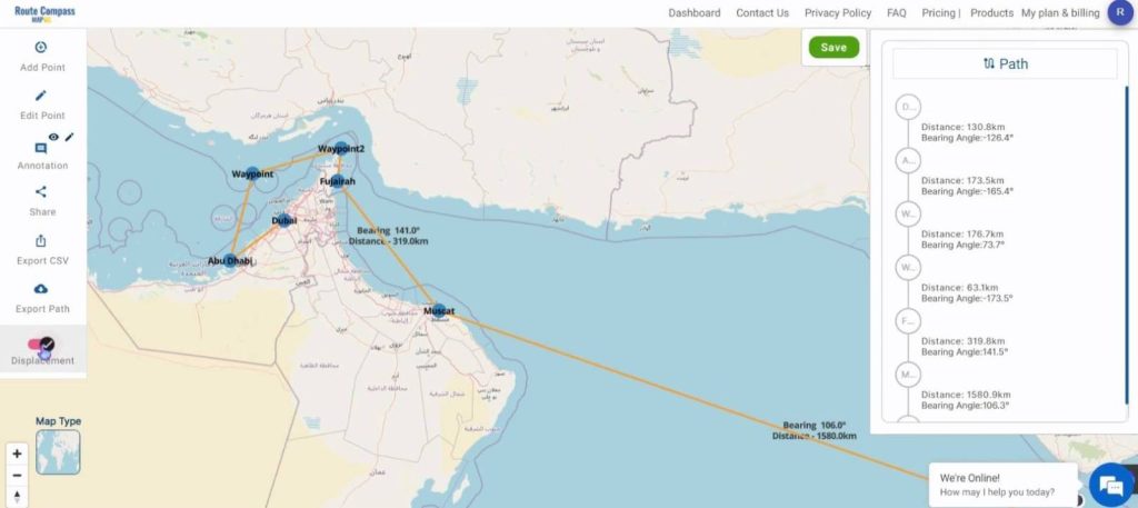 Create a Map for a Cruise Route using MAPOG Route Compass