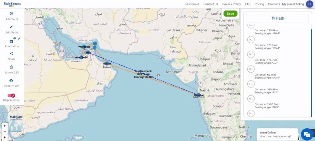 Create a Map for a Cruise Route using MAPOG Route Compass