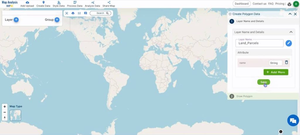 Create a Map for Digitizing and Dividing Land Parcels