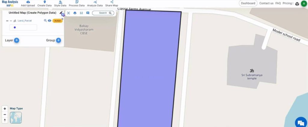 Create a Map for Digitizing and Dividing Land Parcels