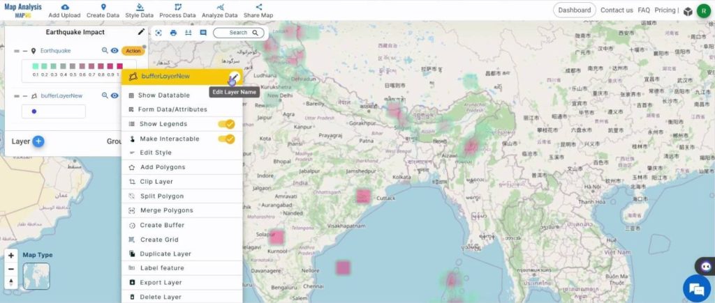 Rename the layer - Create a Map to Analyze Earthquake Data