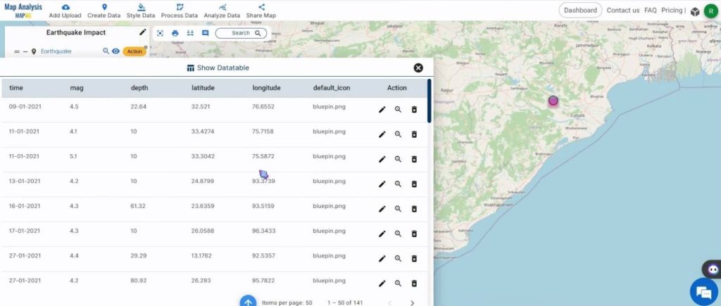 The Datatable - Create a Map to Analyze Earthquake Data